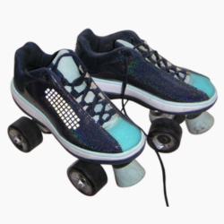 Patins Femininos Cor Preto e Verde-Água (Produto Usado)