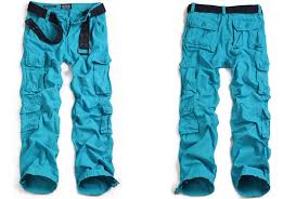 Calça Estilo Alternativo Masculina Cor Azul