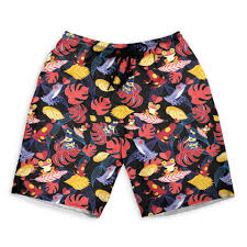 Bermuda Curta Estilo Tropical Escuro Masculino