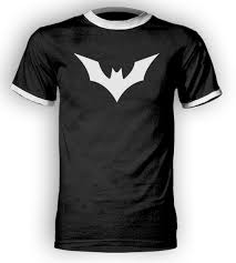 Camiseta Preta Com Morcego Branco Masculino Adulto