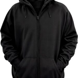 Blusa de Frio Com Zíper e Gorro Cor Preta