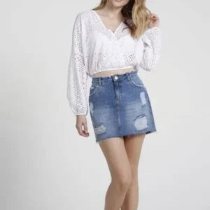 Saia Jeans Reta