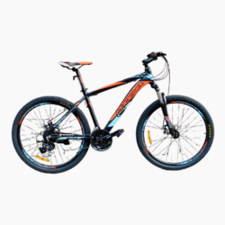 Bicicleta 18 Marchas Corris Cores Laranja, Preta e Verde-Água